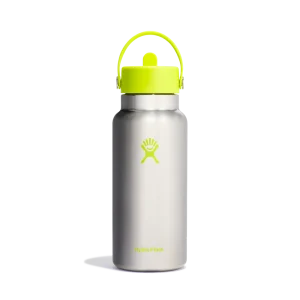 32oz (946mL) Wide Mouth with Flex Straw Cap Stainless Steel