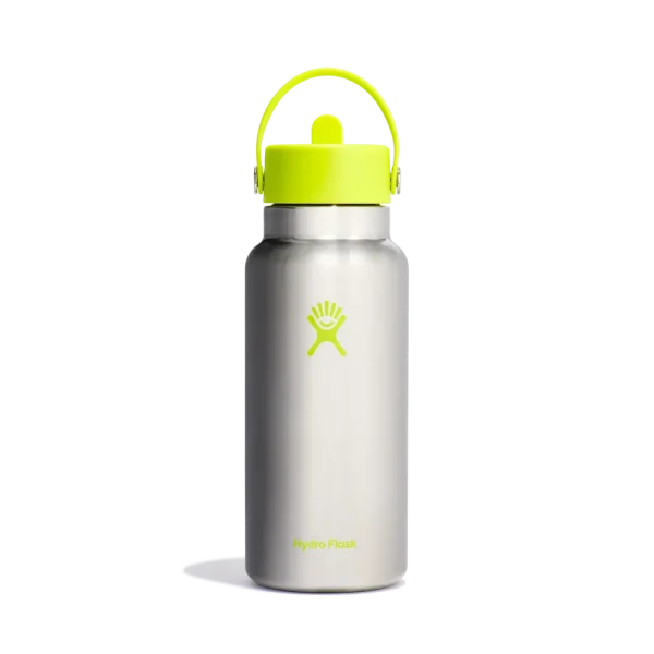 32oz (946mL) Wide Mouth with Flex Straw Cap Stainless Steel