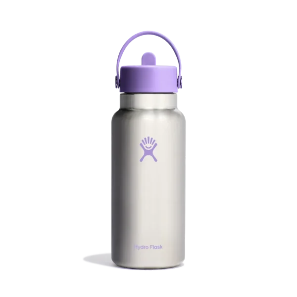 32oz (946mL) Wide Mouth with Flex Straw Cap Stainless Steel - Image 4